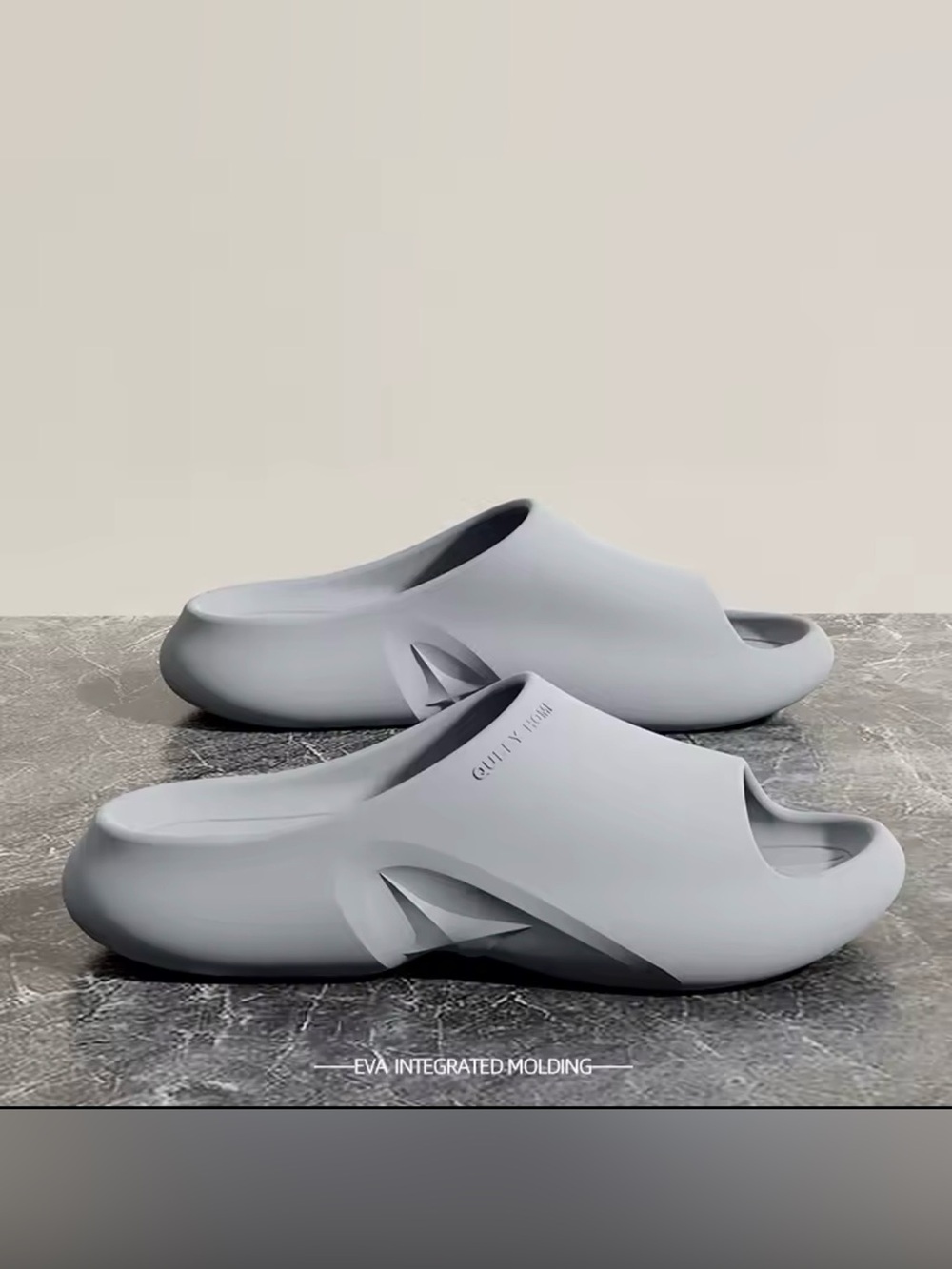 Minimalist Cloud Slides | Thick Soft EVA Foam Slippers | Gray Pillow Sandals